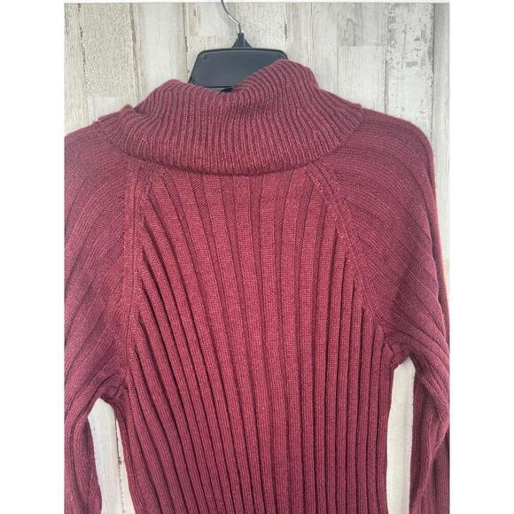 Sanctuary Burgundy Ribbed Long Sleeve Turtleneck Tunic Sweater Size M Sugar Plum - Picture 6 of 12